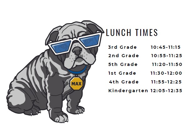 Max the  Bulldog and Lunch TImes